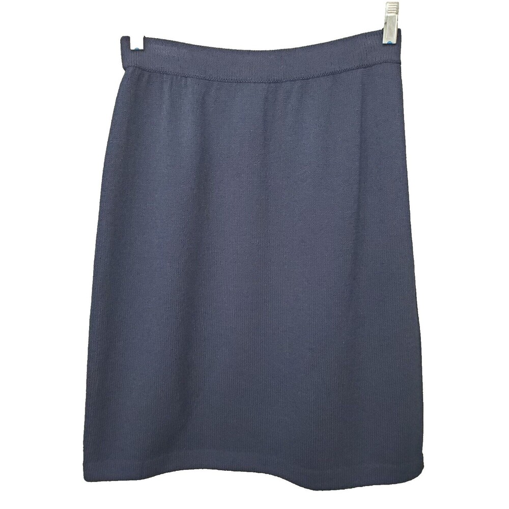 St. John Basics Santana Knit Blue Pull-On Skirt Size 8